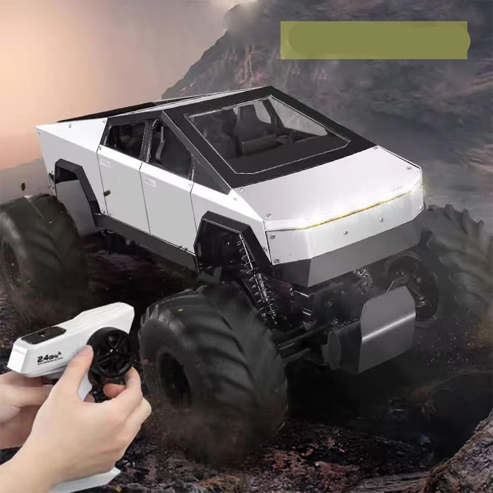 Large 4WD RC Car – Metal Shell Monster Truck with Headlights & Battery (Multi color) KidzlyKids
