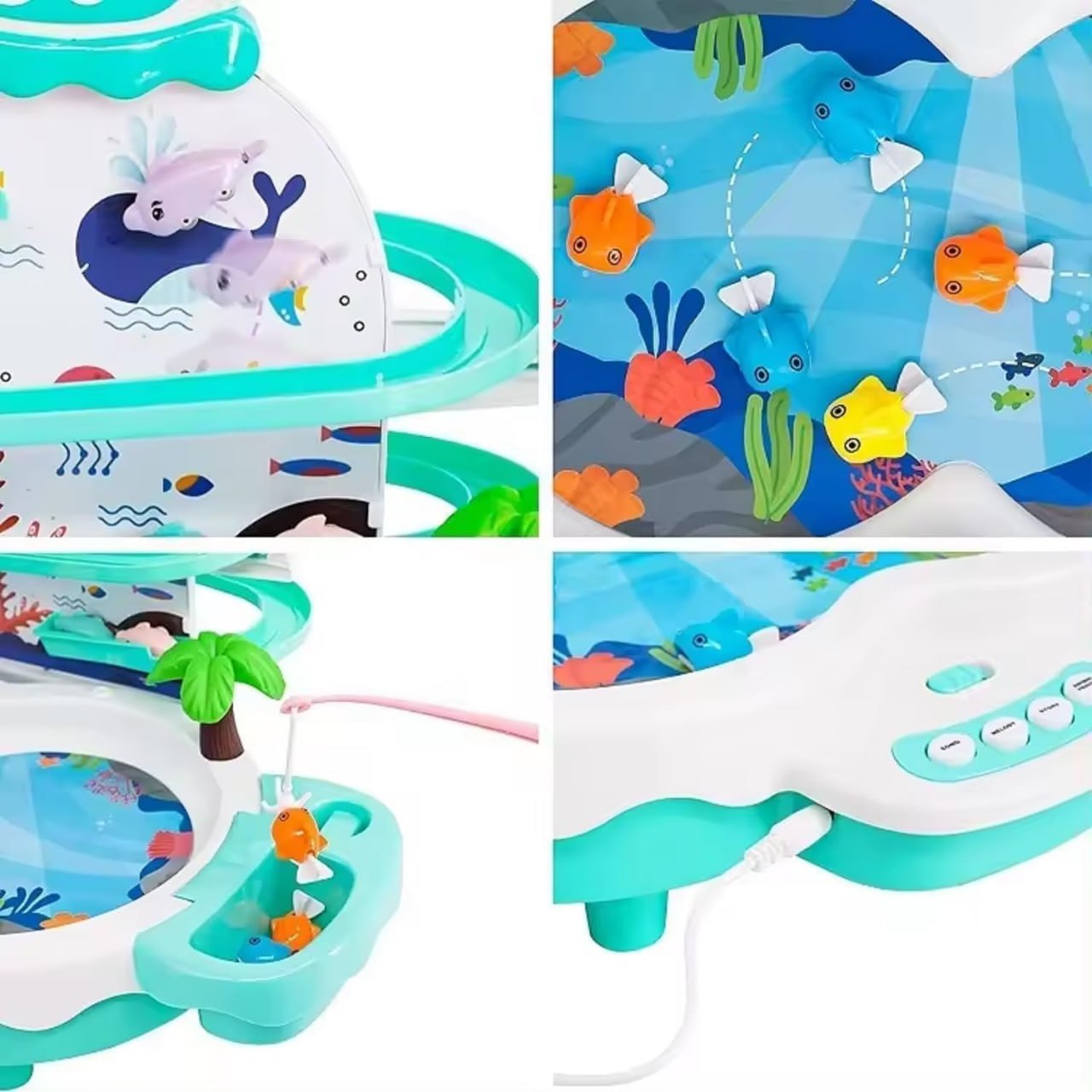 Magnetic Fishing Game Toy – Electronic Slideway Set with Music, Fish & Rods for Kids (Multicolor) KidzlyKids