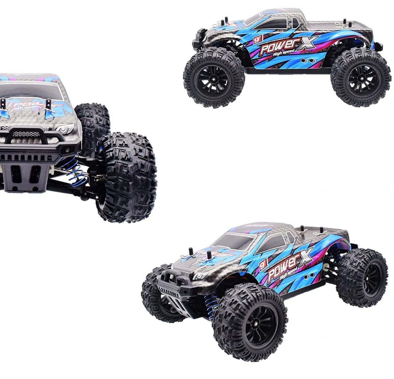RC Monster Truck – 40+KM/H High-Speed 4WD Waterproof Truggy with Battery (Multicolor) KidzlyKids