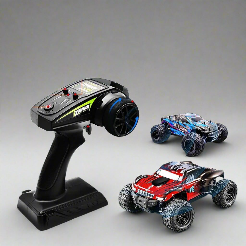 RC Monster Truck – 40+KM/H High-Speed 4WD Waterproof Truggy with Battery (Multicolor) KidzlyKids
