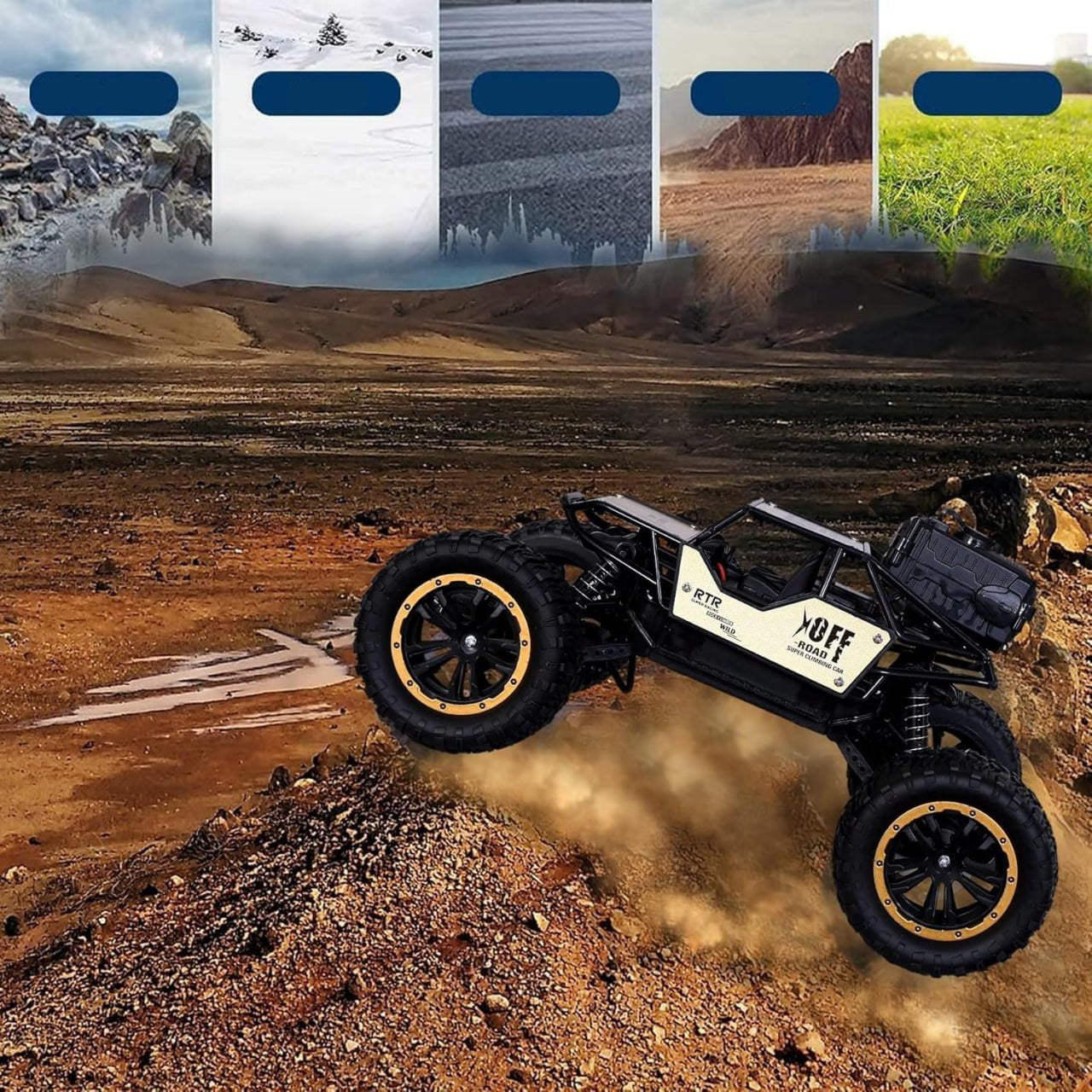 RC Rock Crawler – 2WD Off-Road Car with Mist Spray & High Speed (Multicolor) KidzlyKids