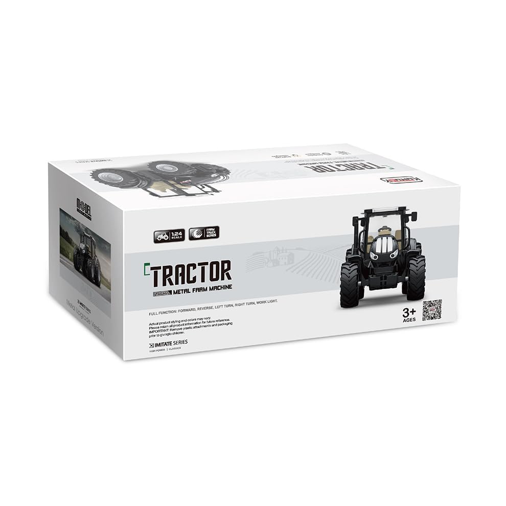 Diecast Farm Tractor Toy – Friction-Powered with Lights & Sounds KidzlyKids