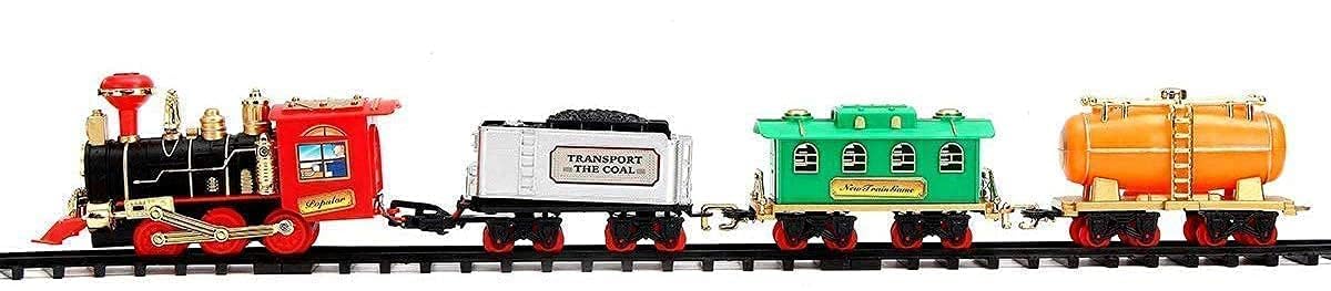 Classic Battery-Operated Toy Train Set – Track, Smoke, Light & Sound for Kids (Vintage Style) KidzlyKids