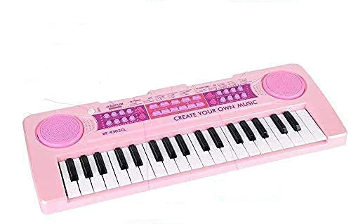 37-Key Kids Electronic Piano – Rechargeable Musical Keyboard with Mic (Pink) KidzlyKids