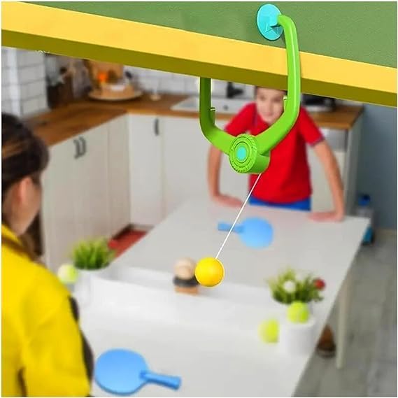 Toys Hanging Table Tennis Self Training Indoor Gaming 2 Racket & 3 Practice Ball Portable KidzlyKids