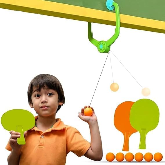 Toys Hanging Table Tennis Self Training Indoor Gaming 2 Racket & 3 Practice Ball Portable KidzlyKids