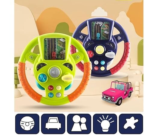 Steering Wheel Toy for Kids Simulation Driving Car Toy with Light & Sound KidzlyKids