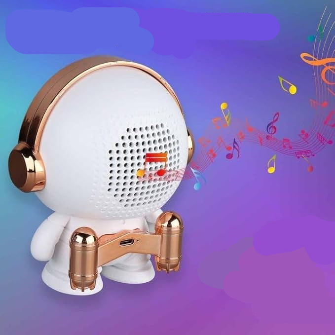 Space Robot Sound, Compact Astronaut Bluetooth Smart Speaker, Portable Wireless Speaker with HiFi Sound Quality KidzlyKids