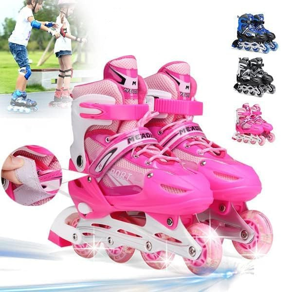 High Inline Skates with PU Flashing Wheel Aluminum Body in-Line Skates KidzlyKids