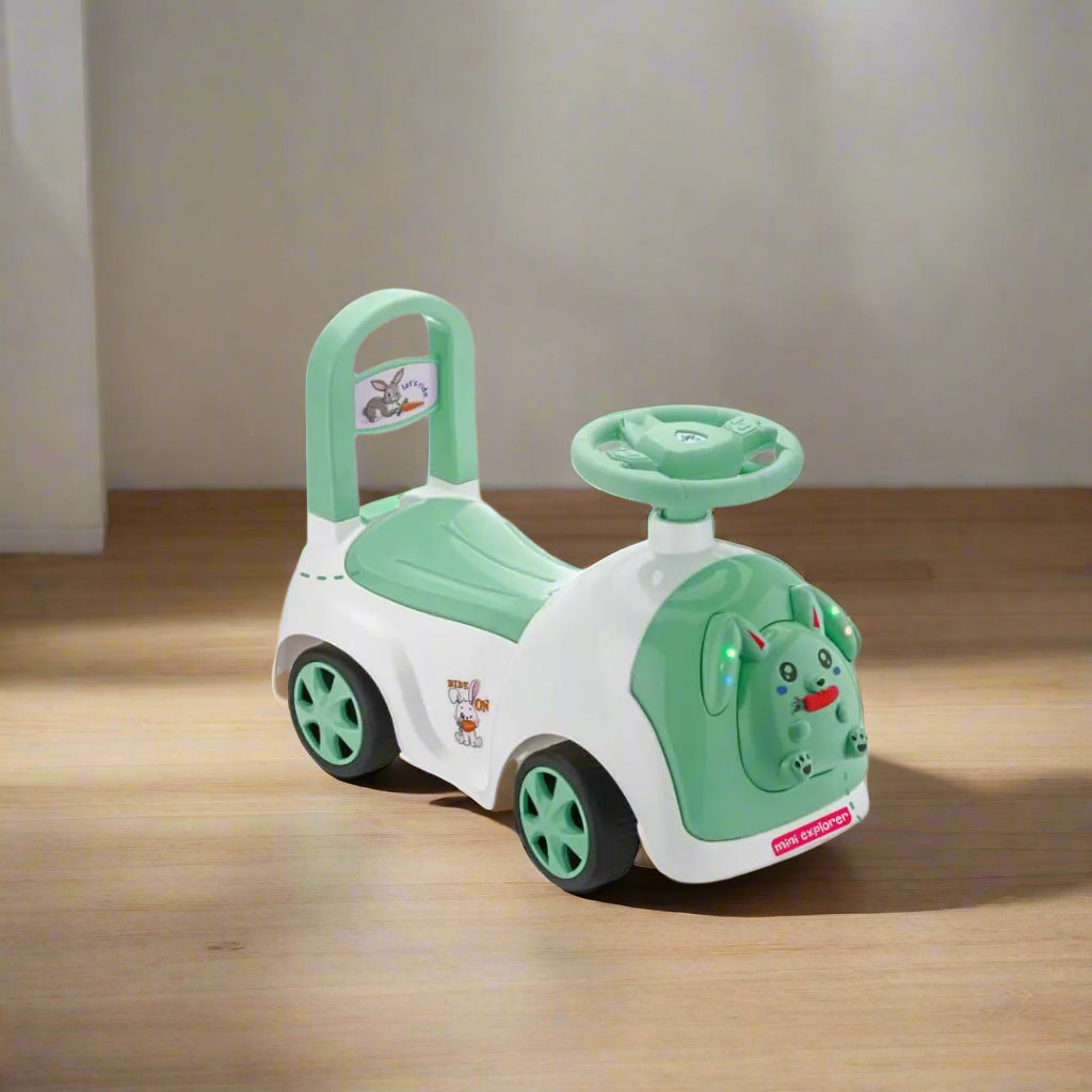 Rabbit Ride-On Toy with Lights, Music & Storage KidzlyKids