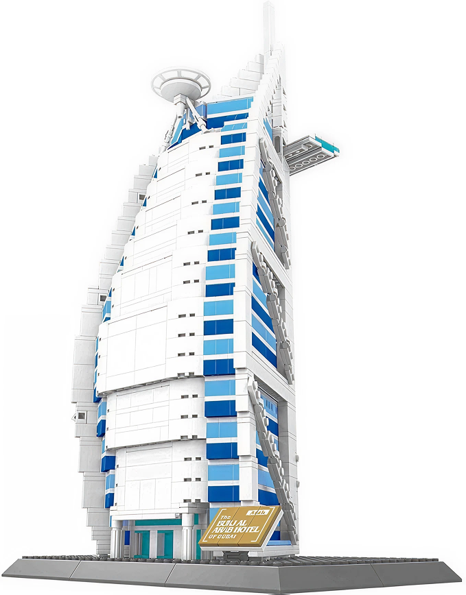 Large Burj Al Arab Architecture Model – Block Building Set KidzlyKids