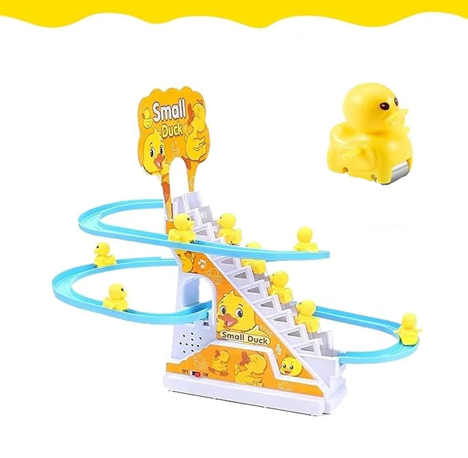Small Duck Slide Toy Set, Funny Automatic Stair - Climbing Ducklings Cartoon Race Track Set KidzlyKids