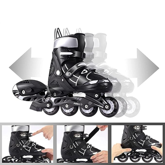 High Inline Skates with PU Flashing Wheel Aluminum Body in-Line Skates KidzlyKids