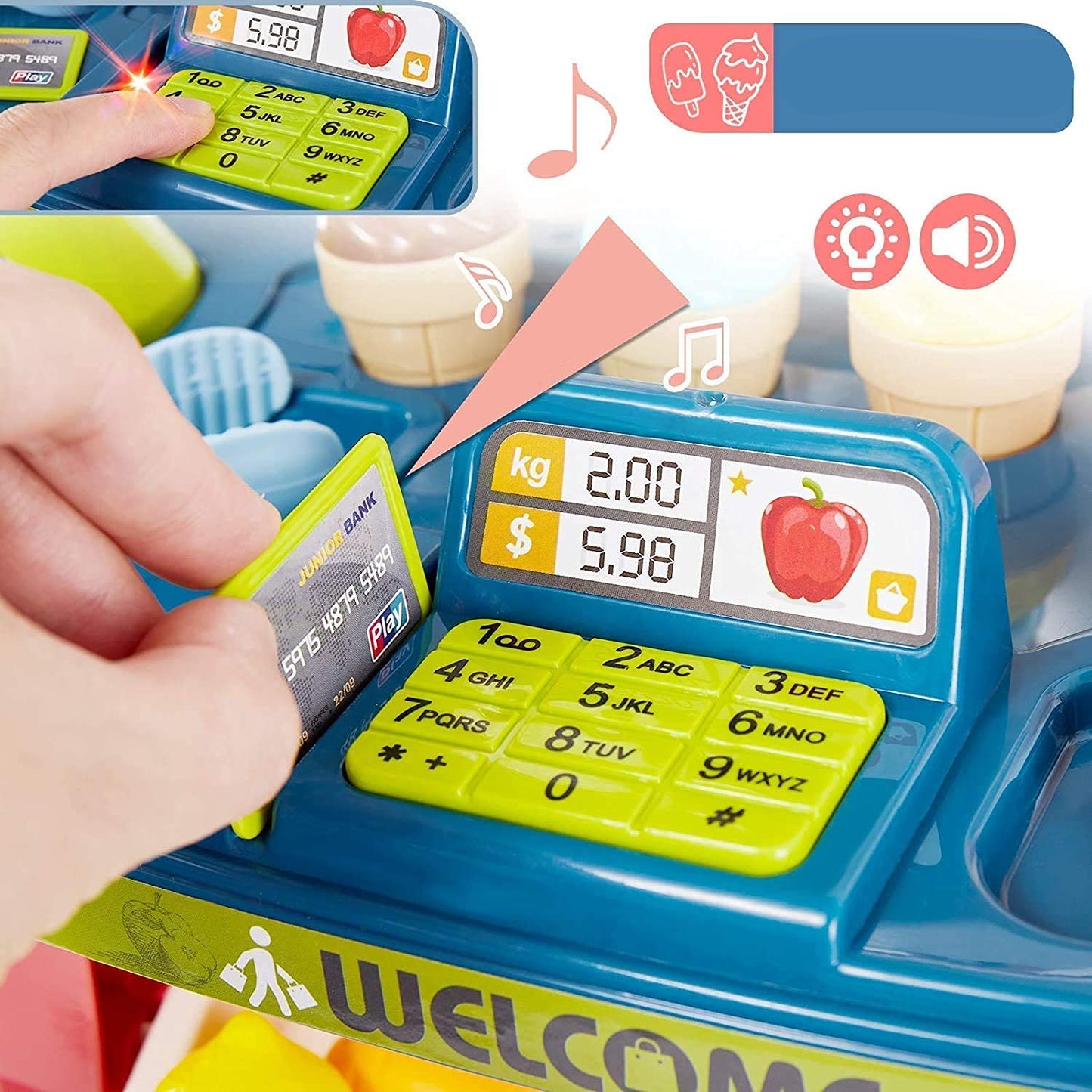 Small Size Supermarket with Sound Effects for Girls & Boys KidzlyKids