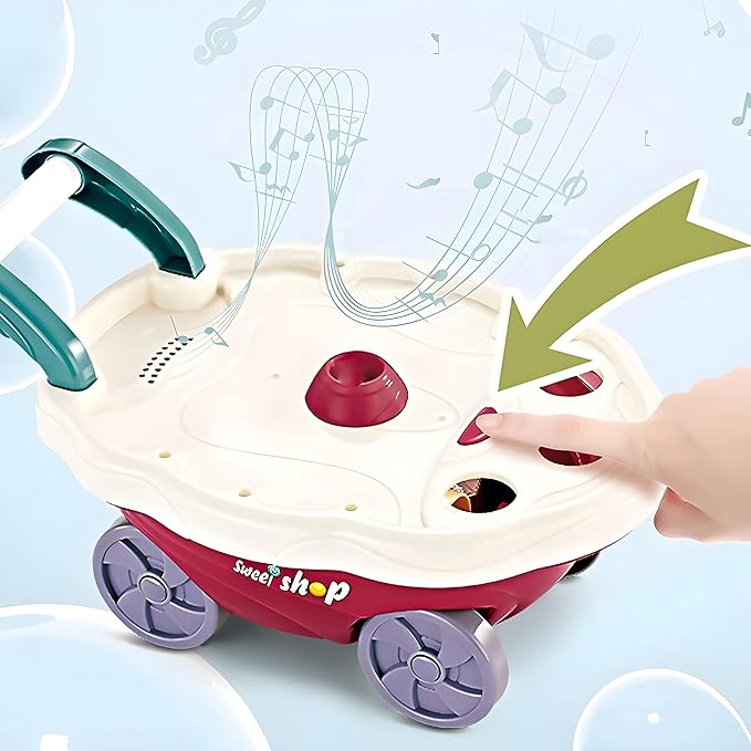 Ice Cream Toy Trolley Cart Play with Music and Lighting KidzlyKids