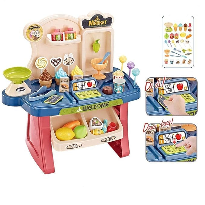 Small Size Supermarket with Sound Effects for Girls & Boys KidzlyKids