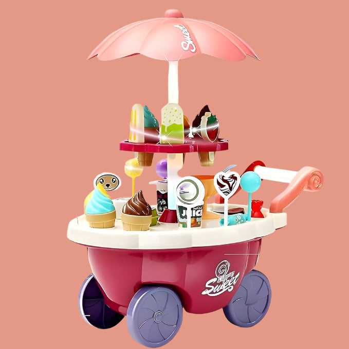 Ice Cream Toy Trolley Cart Play with Music and Lighting KidzlyKids