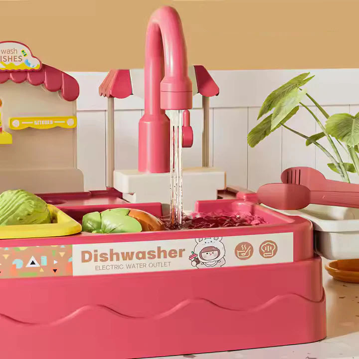 Running Tap Home Kitchen Sink - Electric Dishwasher Set for Kids KidzlyKids