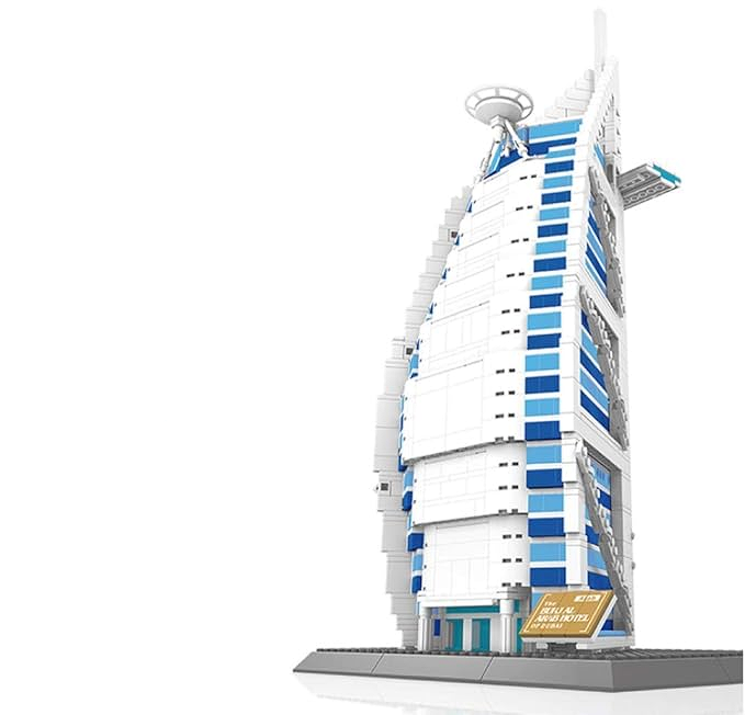 Large Burj Al Arab Architecture Model – Block Building Set KidzlyKids