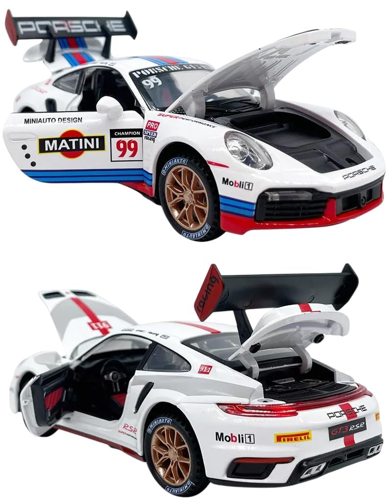 Porsche 911 Diecast Model Car – Pull Back Toy with Light & Sound KidzlyKids