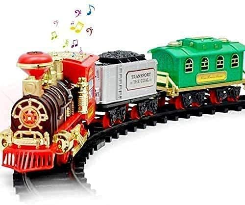 Classic Battery-Operated Toy Train Set – Track, Smoke, Light & Sound for Kids (Vintage Style) KidzlyKids