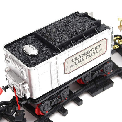 Classic Battery-Operated Toy Train Set – Track, Smoke, Light & Sound for Kids (Vintage Style) KidzlyKids