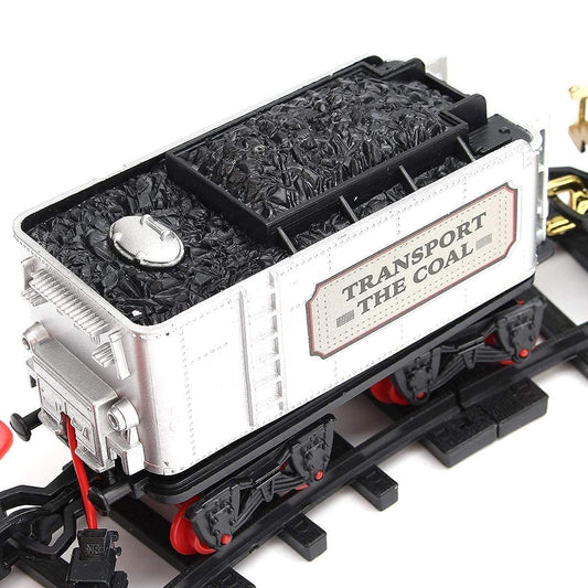 Classic Battery-Operated Toy Train Set – Track, Smoke, Light & Sound for Kids (Vintage Style) KidzlyKids