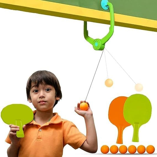 Toys Hanging Table Tennis Self Training Indoor Gaming 2 Racket & 3 Practice Ball Portable KidzlyKids