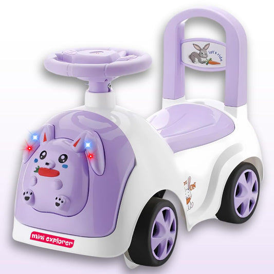 Rabbit Ride-On Toy with Lights, Music & Storage KidzlyKids