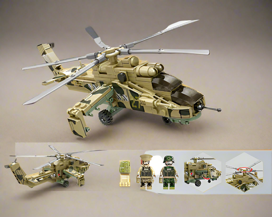 Mi-24 Hind Helicopter Toy | 212-Piece Military Block Set KidzlyKids