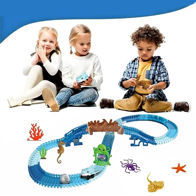 Shark Toy 148PCs Car Racing Track Train Toys KidzlyKids