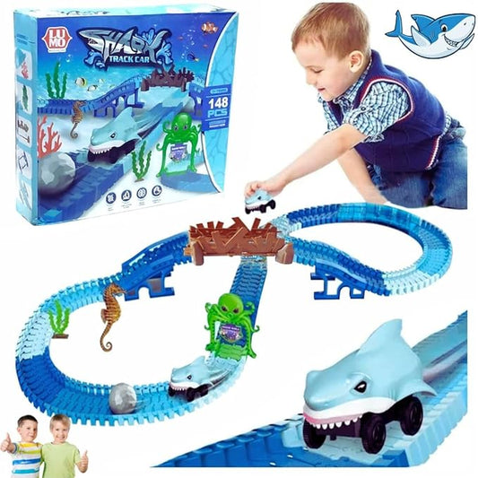 Shark Toy 148PCs Car Racing Track Train Toys KidzlyKids