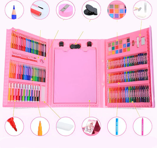 208-Piece Professional Art Set – Drawing Kit with Easel for Kids & Artists KidzlyKids