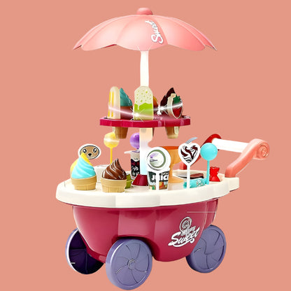Ice Cream Toy Trolley Cart Play with Music and Lighting KidzlyKids