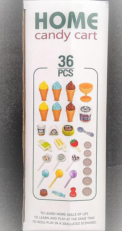 Ice Cream Toy Trolley Cart Play with Music and Lighting KidzlyKids