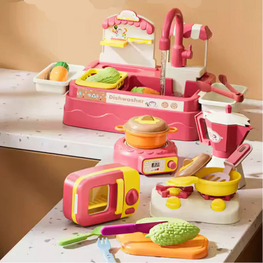Running Tap Home Kitchen Sink - Electric Dishwasher Set for Kids KidzlyKids