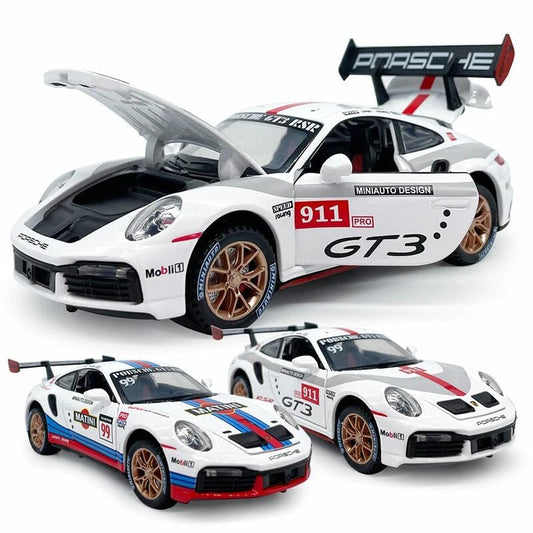 Porsche 911 Diecast Model Car – Pull Back Toy with Light & Sound KidzlyKids